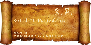 Kollát Polixéna névjegykártya